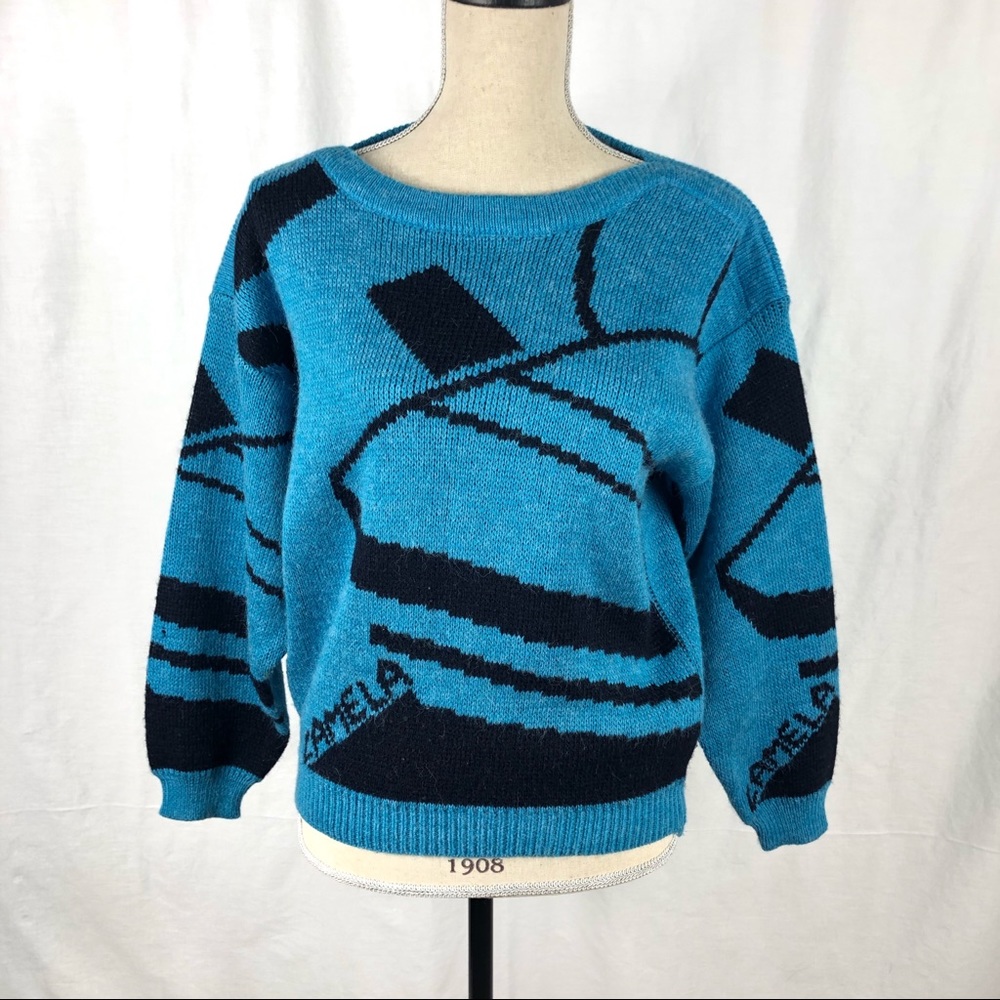 Vintage Electric Blue 90’s Dad Sweater by Camela